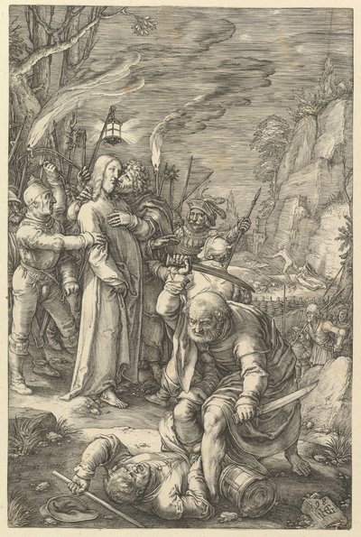 A Traição de Cristo, de A Paixão de Cristo, 1598. de Hendrik Goltzius