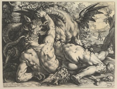 O Dragão Devorando os Companheiros de Cadmus, 1588. de Hendrik Goltzius