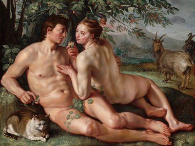 A queda do homem de Hendrik Goltzius