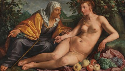 Vertumnus e Pomona, 1613 de Hendrik Goltzius