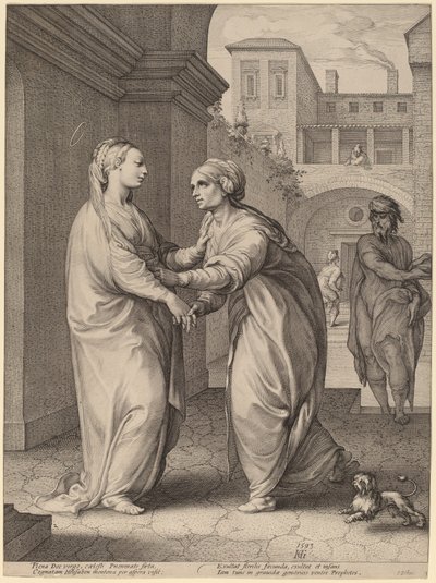 A Visitação de Hendrik Goltzius in the style of Parmigianino
