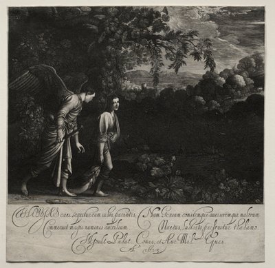 Tobias e o prato grande do Anjo. de Hendrik Goudt