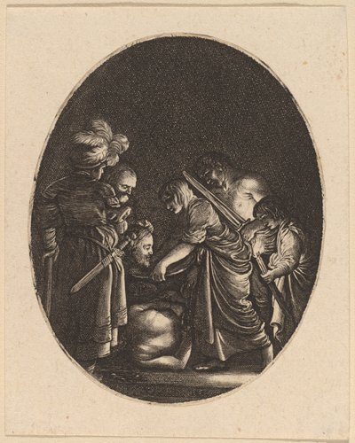 Decapitação de São João Batista de Hendrik Goudt after Adam Elsheimer