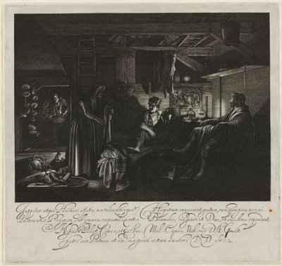 Júpiter e Mercúrio na Casa de Filemon e Baucis de Hendrik Goudt after Adam Elsheimer