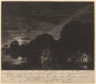 A fuga para o Egito de Hendrik Goudt after Adam Elsheimer