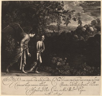 Tobias e o Anjo (O Grande Tobias) de Hendrik Goudt after Adam Elsheimer