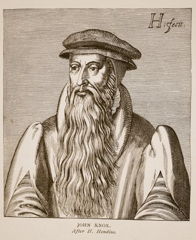 John Knox, de &39;Effigies&39; de Jacobus Verheiden, 1602 (foto sépia) de Hendrik I Hondius
