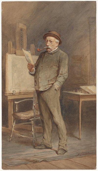 Retrato de Charles Rochussen em seu estúdio de Hendrik Jan Carel Linse