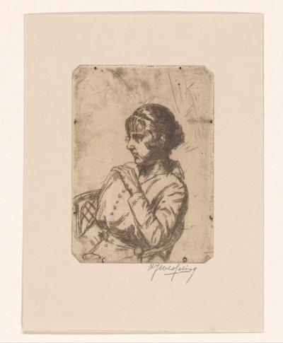 Mulher numa cadeira de Hendrik Jan Wesseling (signed by artist)