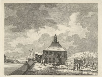 Muiderpoort flácido, visto da rampa, 1769 de Hendrik Keun