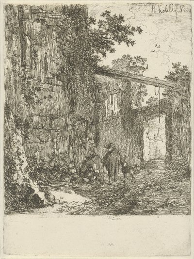 Ruínas cobertas de vegetação de Hendrik Kobell
