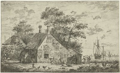 Fazenda em um rio de Hendrik Kobell