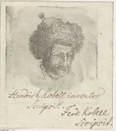 Cabeça masculina com chapéu de pele de Hendrik Kobell