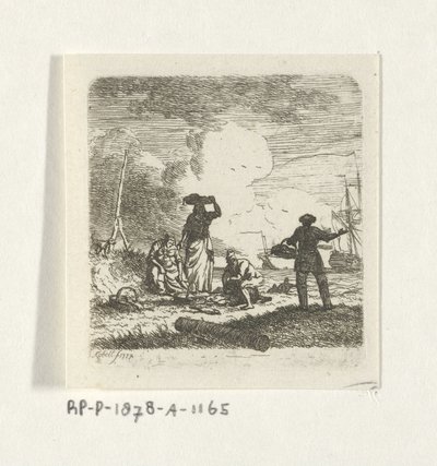Pescadores na praia de Hendrik Kobell