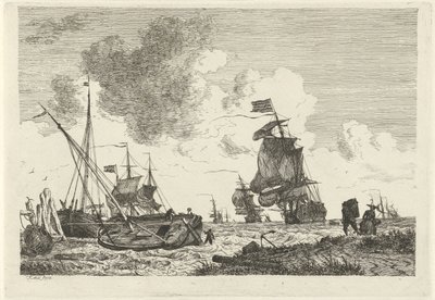 Seascape no vento forte de Hendrik Kobell