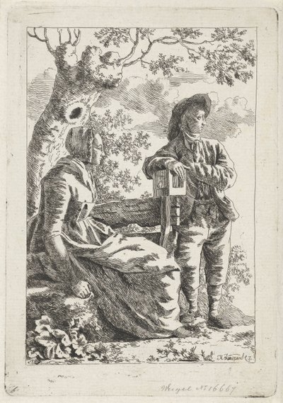 O homem e a mulher junto a uma árvore de Hendrik Kuipers