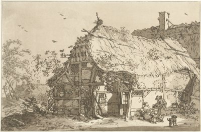 Boerderij met een gezin op het erf
Doze desenhos calculados para a utilização daqueles que estão a aprender a desenhar a paisagem (título da série) de Hendrik Meijer