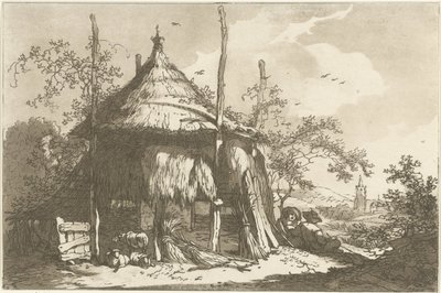 Herders bijeen hooiberg Doze desenhos calculados para uso de quem está aprendendo a desenhar paisagem (título da série) de Hendrik Meijer