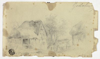 Casa com telhado de palha de Hendrik Pieter Koekkoek