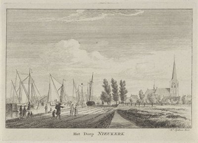 Vista de Nieuwerkerk aan den IJssel A Aldeia de Nieukerk (título no objeto) de Hendrik Spilman