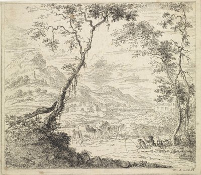 Paisagem com pescadores por um rio de Hendrik Tavenier