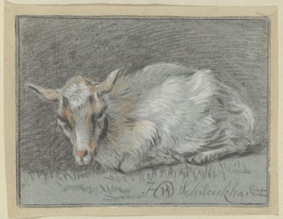 cabra mentirosa de Hendrik Willem Schweickhardt (signed by artist)