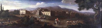 Um Mosteiro na Campagna Romana de Hendrik van (studio of) Lint