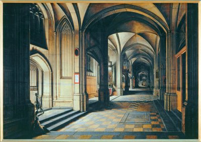 Interior de igreja. Efeito noturno ... de Hendrik van Steenwyck