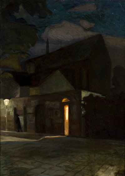 A Igreja Dominicana em Cracóvia à Noite de Hendryk Szczyglinski