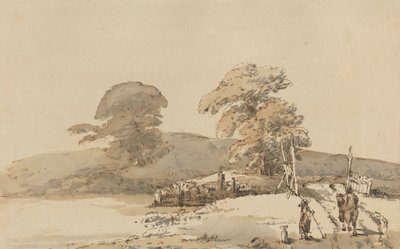 Paisagem com uma ponte de Heneage Finch fourth Earl of Aylesford