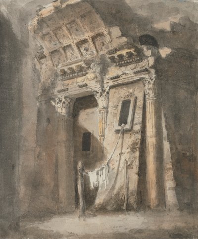 Arco Arco arruinado com uma Linha de Lavagem, possivelmente em Roma de Heneage Finch fourth Earl of Aylesford