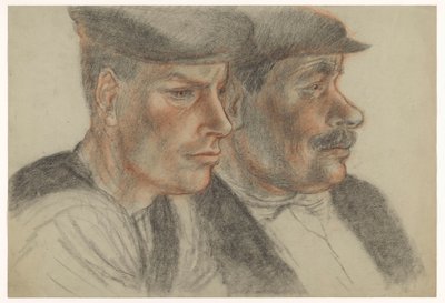 Retrato de dois homens desconhecidos com bonés de Henk Henriët