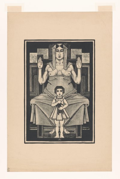 Representação simbólica: maternidade de Henk Schilling (signed by artist)