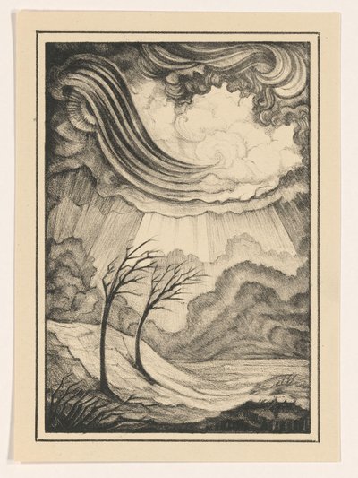 Paisagem com duas árvores ao vento de Henk Schilling