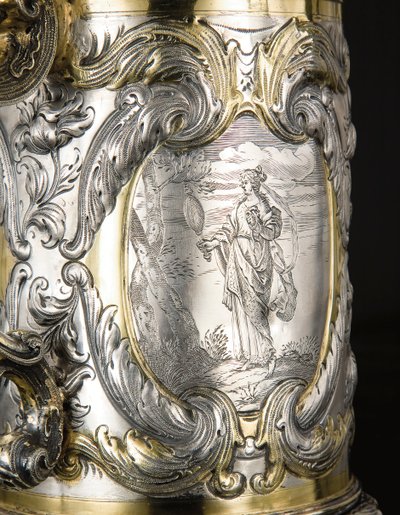Detalhe de uma caneca, Danzig, c.1670 (pacote prata dourada) (ver também 469708 e 469710) de Hennick (attr. to) Probst