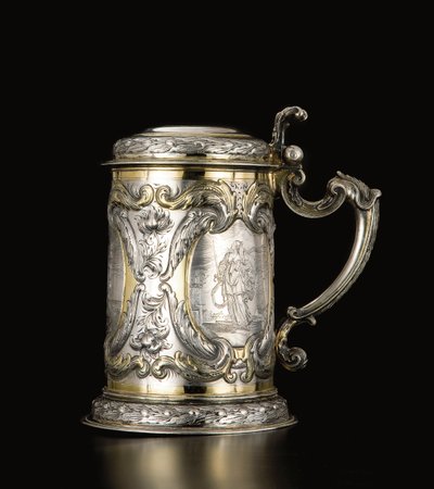 Tankard, Danzig, c.1670 (pacote prata dourada) (ver também 469709 e 469710) de Hennick (attr. to) Probst
