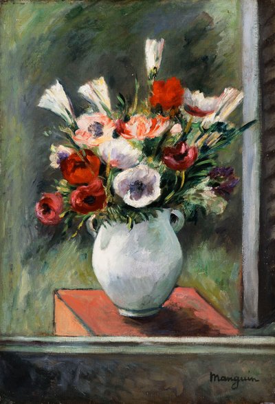 Anémonas num vaso branco de Henri Charles Manguin
