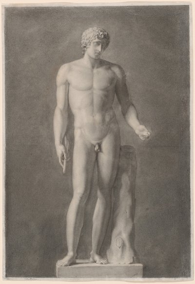 Apolo ou Adónis, c.1818 (carvão sobre papel) de Henri-Guillaume Chatillon