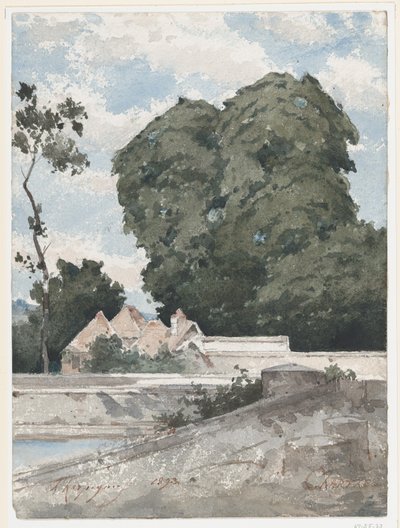 Vista das muralhas de Chartres de Henri-Joseph Harpignies