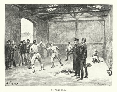 Um duelo de espadas (gravura) de Henri-Louis Dupray