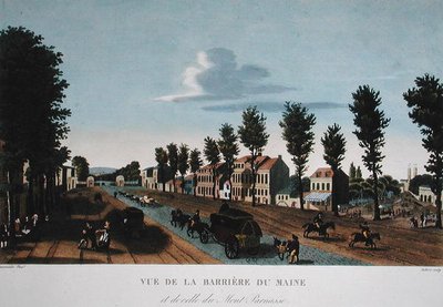 A Barriere du Maine, c.1815-20 (gravação a cores) de Henri (after) Courvoisier Voisin