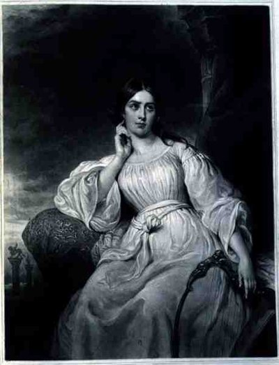 Madame Malibran no Papel de Desdemona, gravada por Charles Turner (1773-1857), c.1830s (gravura) de Henri (after) Decaisne