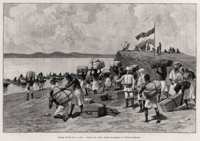 Passagem do Nilo. Gravura de A. Paris para ilustrar a história "Au secours d