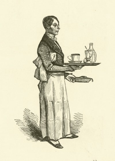 O Garçom da Casa do Café (gravação) de Henri Bonaventure (after) Monnier
