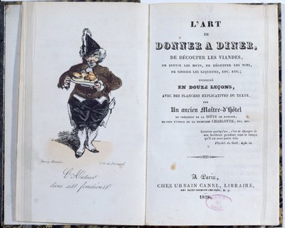 Frontispício do livro L&39;Art de Donner A Diner, publicado por Honore de Balzac (1799-1850), 1828 de Henri Bonaventure Monnier