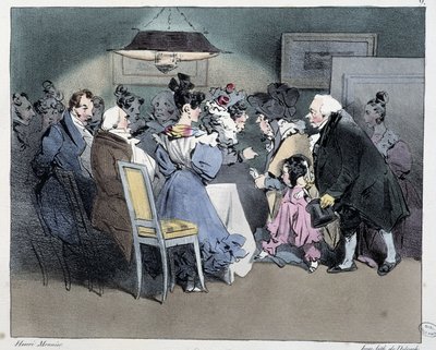 Visitas - in "Esquisses parisiennes" de Henri Monnier, ed. Delpech, Paris de Henri Bonaventure Monnier