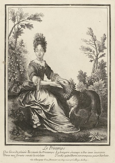 Primavera
Le Printemps (título sobre o objecto)
Personificações das quatro estações (título da série) de Henri Bonnart (possibly)