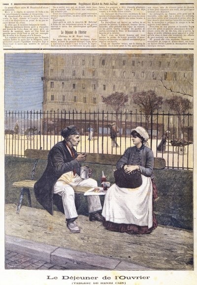 The Workers Lunch, do Le Petit Journal, 1891 de Henri Cain