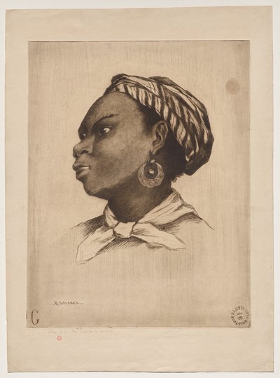 Uma mulher africana, depois de Eva Gonzalès de Henri Charles Guérard