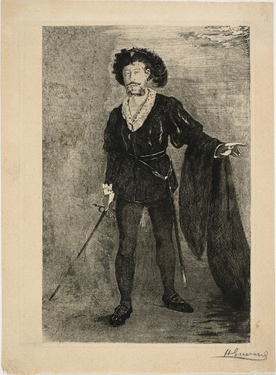 Faure no papel de Hamlet de Henri Charles Guérard